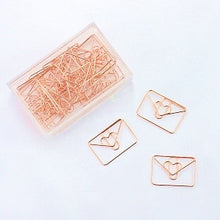 Load image into Gallery viewer, Rose Gold Paper Clips Diamond/envelop/heart/ Bookmark