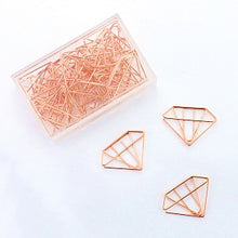 Load image into Gallery viewer, Rose Gold Paper Clips Diamond/envelop/heart/ Bookmark