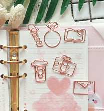 Load image into Gallery viewer, Rose Gold Paper Clips Bookmark