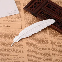Load image into Gallery viewer, Creative metal silver plated Feather bookmark