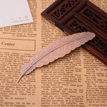Load image into Gallery viewer, Creative metal silver plated Feather bookmark
