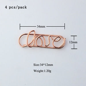 Rose Gold Paper Clips Bookmark