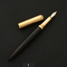 Load image into Gallery viewer, Brass&amp;Wood fountain pen 0.7 metal pen