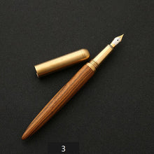 Load image into Gallery viewer, Brass&amp;Wood fountain pen 0.7 metal pen