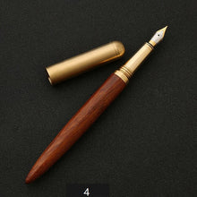 Load image into Gallery viewer, Brass&amp;Wood fountain pen 0.7 metal pen