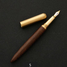 Load image into Gallery viewer, Brass&amp;Wood fountain pen 0.7 metal pen